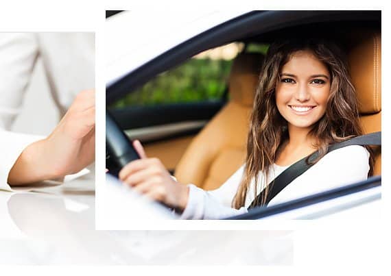 woman in car